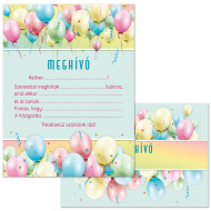 Ars Una: Buntes Einladungsset mit Luftballons, 10 Stück inkl. Umschlägen