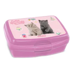 Ars Una: Cute Animal Tea Party – Lunchbox mit Katzenmotiv, 16,5 x 6 x 13,5 cm