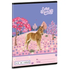 Ars Una: Cute Animals – Horse, A5, liniertes Heft für die 1. Klasse, 14-32