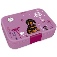 Ars Una: Cute Animals Puppy Brotdose mit Welpenmotiv und Trennwand 15,3×21,6×5,2 cm