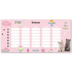 Ars Una: Cute animals - Tea Party, ein beidseitig bedruckter Stundenplan auf einem Blatt