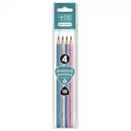 Ars Una: Dreieckiger Graphitstift-Set mit Silberblattmuster HB