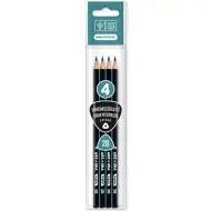Ars Una: Dreieckiger gestreifter 2B Graphitstift 4er-Pack