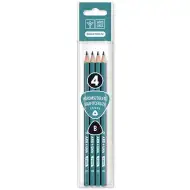 Ars Una: Dreieckiger gestreifter B Graphitstift 4er-Pack