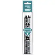 Ars Una: Dreieckiger schwarzer Holz-Bleistift mit Punkten HB, 4er-Pack