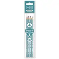 Ars Una: Dreikantiger gestreifter HB-Bleistift 4er-Pack