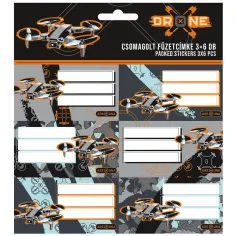 Ars Una: Drone X verpackte Aufkleber für Hefte, 3 × 6 Stück