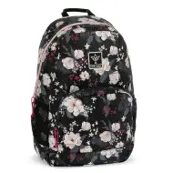 Ars Una: Flowery Black Blumen AU-14 Schultasche, Rucksack 32x51x25cm