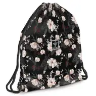 Ars Una: Flowery Black blumiger Teenager-Turnbeutel, Sportbeutel 37,5x46cm