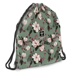 Ars Una: Flowery Green Teenager-Turnbeutel, Sporttasche 37,5 x 46 cm