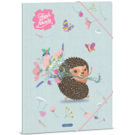 Ars Una: Fresh Flowers Gummizugmappe mit Igelmuster, A4-Format