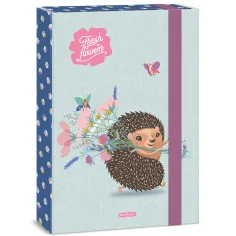 Ars Una: Fresh Flowers Heftbox mit Igelmuster A4