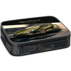 Ars Una: Gelbes Lamborghini mehrstöckiges Federmäppchen 15,5 x 22,5 x 4,5 cm