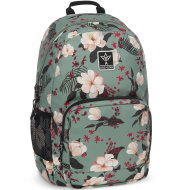Ars Una: Grün mit Blumenmuster Schulranzen/Rucksack AU-14 32x51x25 cm