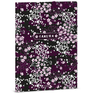Ars Una: Gummizug-Mappe mit Sakura-Blütenmuster, A4-Format