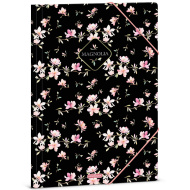Ars Una: Magnolia, geblümte Mappe mit Gummizug, A4-Format