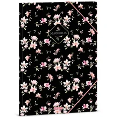 Ars Una: Magnolia, geblümte Mappe mit Gummizug, A4-Format