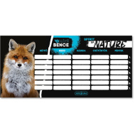 Ars Una: Máté Bence Spirit of Nature – ein Blatt, doppelseitig bedruckter Stundenplan mit Fuchs‑Motiv