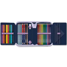 Ars Una: Navy Bloom blumiges, aufklappbares, gefülltes Federmäppchen 12,8 x 19,3 x 3,6 cm Bild 2