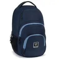 Ars Una: Navy dunkelblauer AU-2 Schulranzen, Rucksack 32x46x22cm