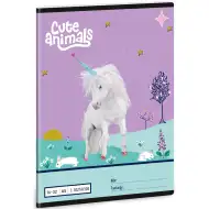 Ars Una: Niedliche Tiere – Liniert Heft A/5 16-32 mit Einhorn-Muster für die 2. Klasse