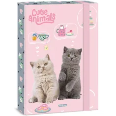Ars Una: Niedliche Tiere – Teeparty, Heftbox A4 mit Katzenmotiv