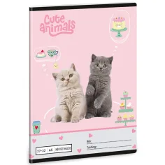 Ars Una: Niedliche Tiere – Teeparty kariertes Heft A/5 27-32