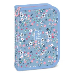 Ars Una: Pearl Blossom blaues aufklappbares gefülltes Federmäppchen 12,8 x 19,3 x 3,6 cm
