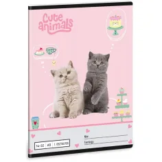 Ars Una: Süße Tiere - Teeparty A/5 liniertes Heft für die 1. Klasse 14-32
