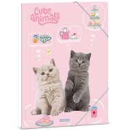 Ars Una: Süße Tiere Tee-Party Gummizugmappe mit Katzenmotiv im A4-Format