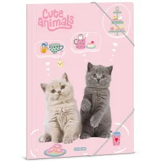 Ars Una: Süße Tiere Tee-Party Gummizugmappe mit Katzenmotiv im A4-Format