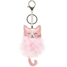 Ars Una: Tasche mit Pompon - rosa Katze