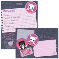 Ars Una: Think Pink Katzen-Einladungsset, 10-teilig, mit Umschlägen
