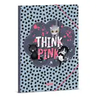 Ars Una: Think Pink Katzenmuster Gummibandmappe A/4