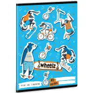 Ars Una: Wheelz blaues liniertes Heft für die 3. Klasse, 32 Seiten, A5