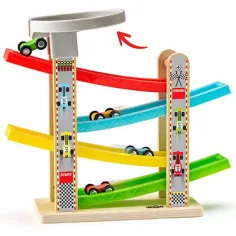 Autobahn-Set mit vier kleinen Autos Spielset - Woodyland Bild 2