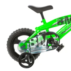 BMX 12” Kinderfahrrad mit Stützrädern in Grün-Schwarz – Dino Bikes Fahrrad Bild 2