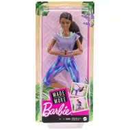 Barbie: Bewegliche Yoga-Puppe mit braunen Haaren in blauer Hose – Mattel
