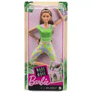 Barbie: Bewegliche Yoga-Puppe mit braunen Haaren und grünem Oberteil - Mattel