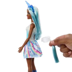Barbie Dreamtopia: Einhorn-Puppe in blauem Regenbogenkleid - Mattel Bild 2