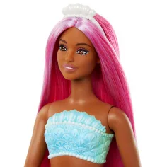 Barbie Dreamtopia: Meerjungfrau Puppe mit rosa Haaren und korallenfarbener Flosse - Mattel Bild 3