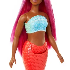 Barbie Dreamtopia: Meerjungfrau Puppe mit rosa Haaren und korallenfarbener Flosse - Mattel Bild 4