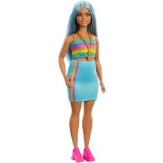 Barbie: Fashionista Style-Puppe in buntem Streifenkleid - Mattel Bild 5