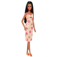 Barbie: Fashionista stilvolle Puppe im karierten, geblümten Kleid - Mattel Bild 2