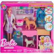 Barbie Tierarzt Gipsklinik-Spielset mit rosahaariger Puppe – Mattel
