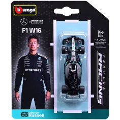 Bburago: Mercedes‑AMG Petronas F1 W16 F1 (2025/) Rennwagen, Metallmodell im Maßstab 1:64 (George Russel #68)
