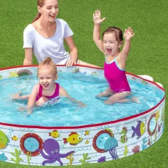 Bestway: Fill N Fun Planschbecken mit festen Wänden Unterwasserwelt Ø 152 x 25 cm Bild 2