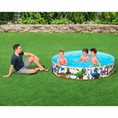 Bestway: Fill n Fun™ Dinosaurier-Hartwandplanschbecken Ø 183 x 38 cm Bild 4
