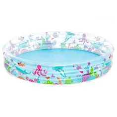 Bestway: Transparenter Dreiring-Pool mit Wasserwelt‑Motiv, 183 x 33 cm