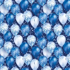 Blau-weißes Geschenkpapier mit Luftballons, 100 x 70 cm